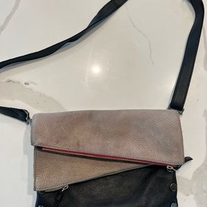 Hammitt Los Angeles Dillon Crossbody reversible 6 way Bag medium. Grey and Black